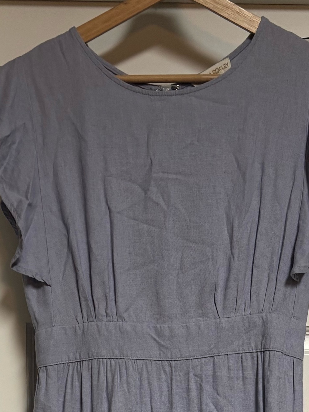 Light blue  Casual Maxi Dress ruffle sleeves linen blend #preppy